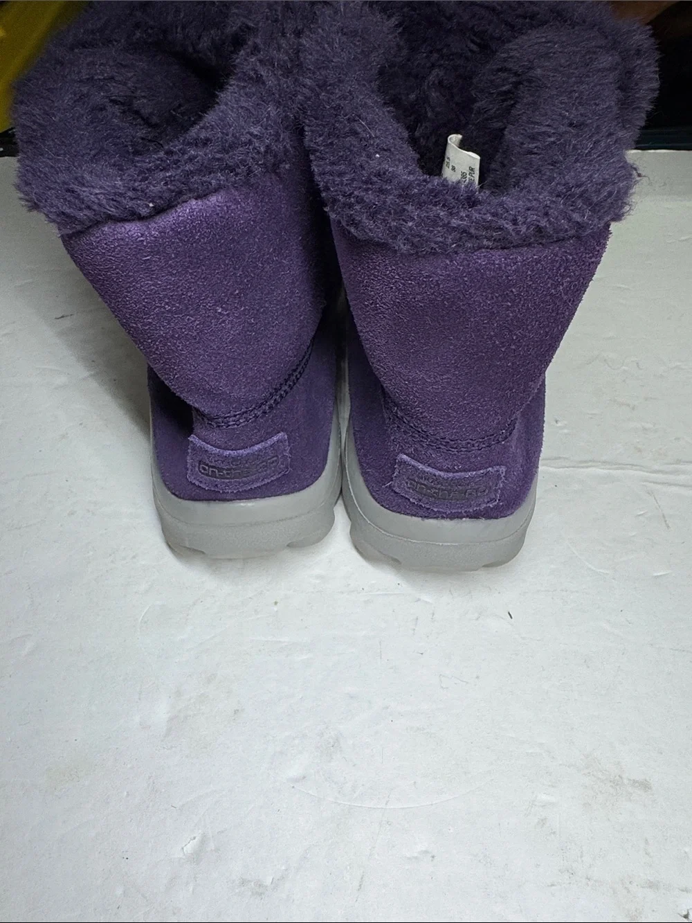 Skechers on-the-go Purple leather Suede Plush-Lined Winter Boots 8.5 slip on